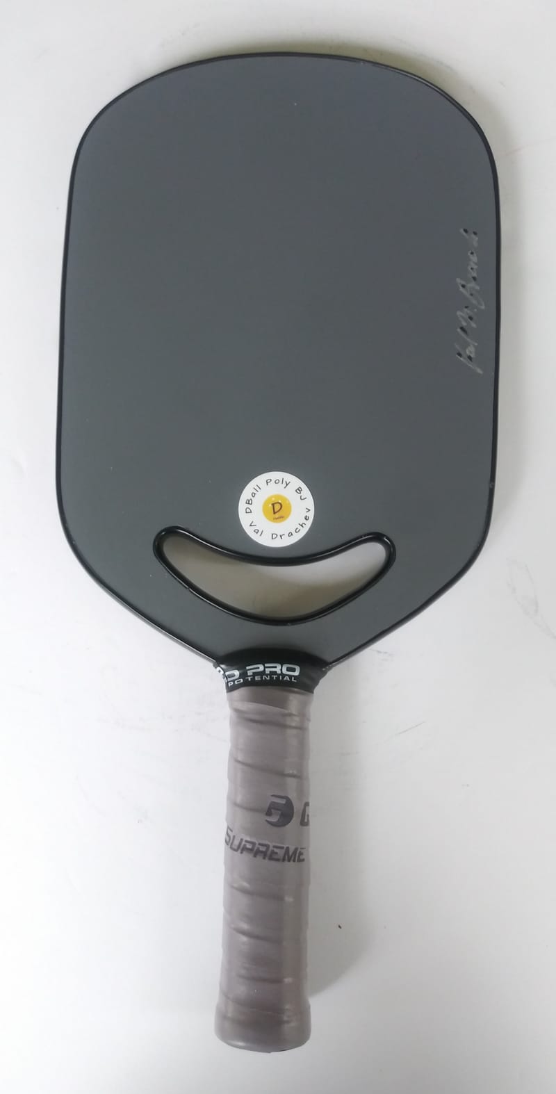 DBall Poly BJ Pickleball Paddle. Grey/with cutout DBall Paddles