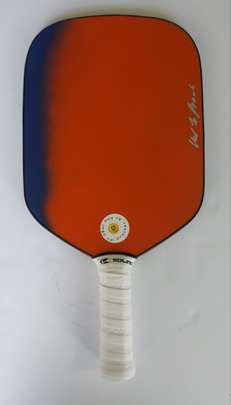 DBall Poly TR Pickleball Paddle. Orange/Ink Blue /short handle DBall