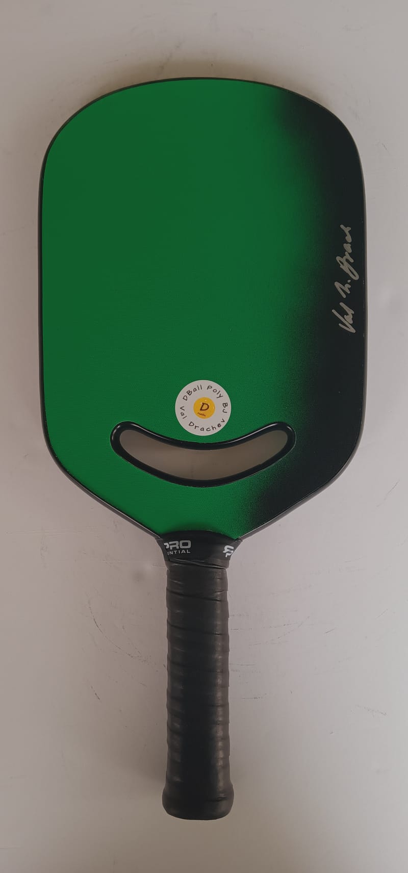 DBall Poly BJ Pickleball Paddle. GreenBlack/with cutout DBall Paddles