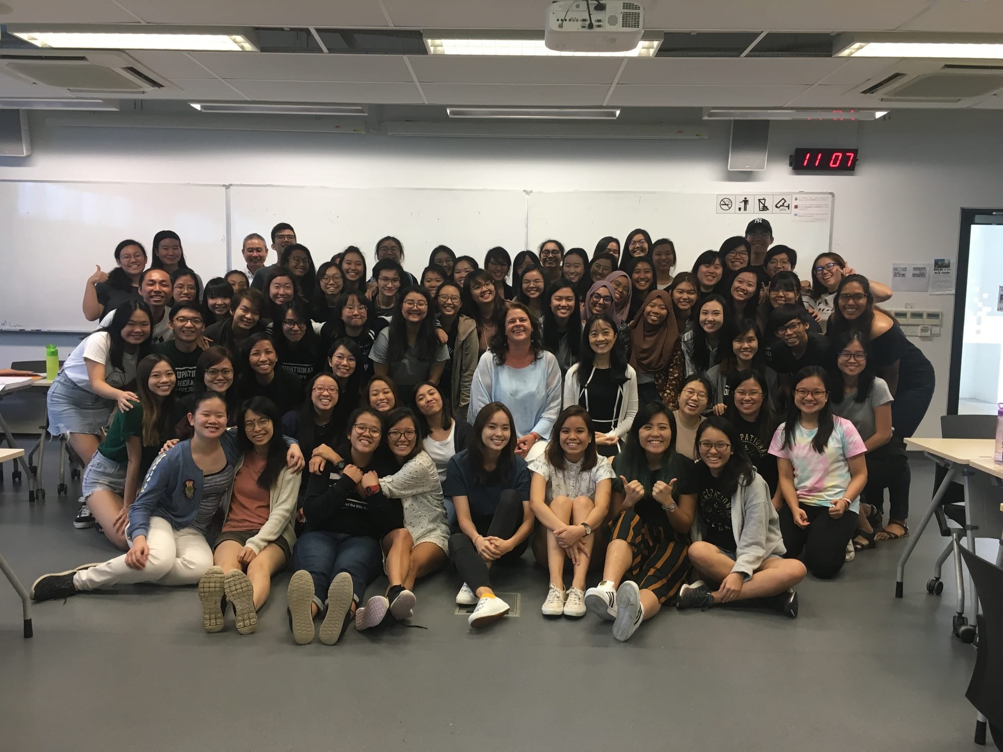 OT students learning the VdTMoCA at Singapore Institute of Technology, 2018