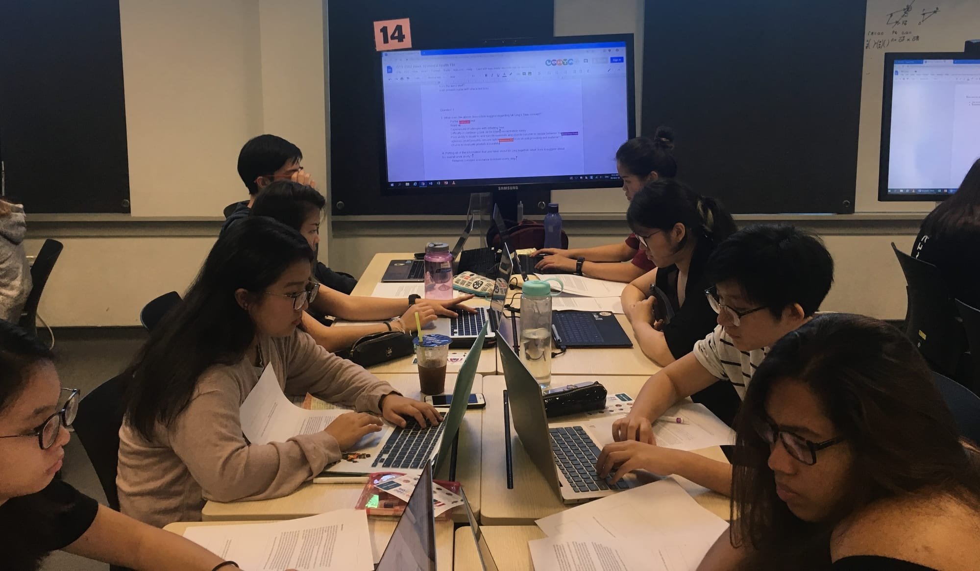OT students doing team test on the VdTMoCA at Singapore Institute of Technology, 2018