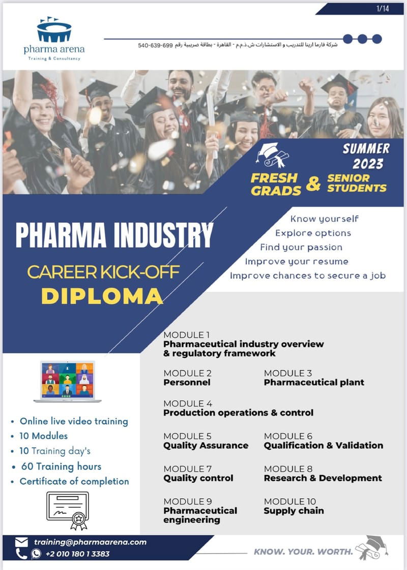 Pharma industry career kick-off diploma