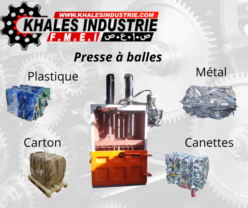 Presse à balle pour ( plastique , carton , canettes , métal)