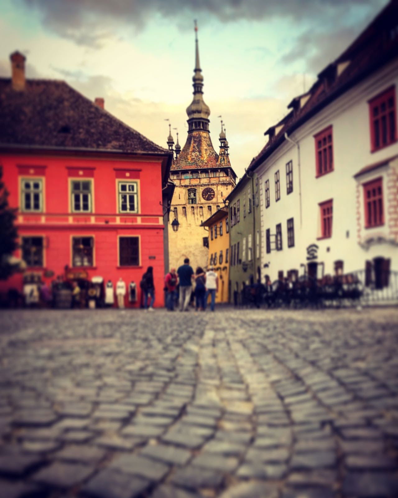 The Clock Tower from the Main Square, Sighisoara, Mures County