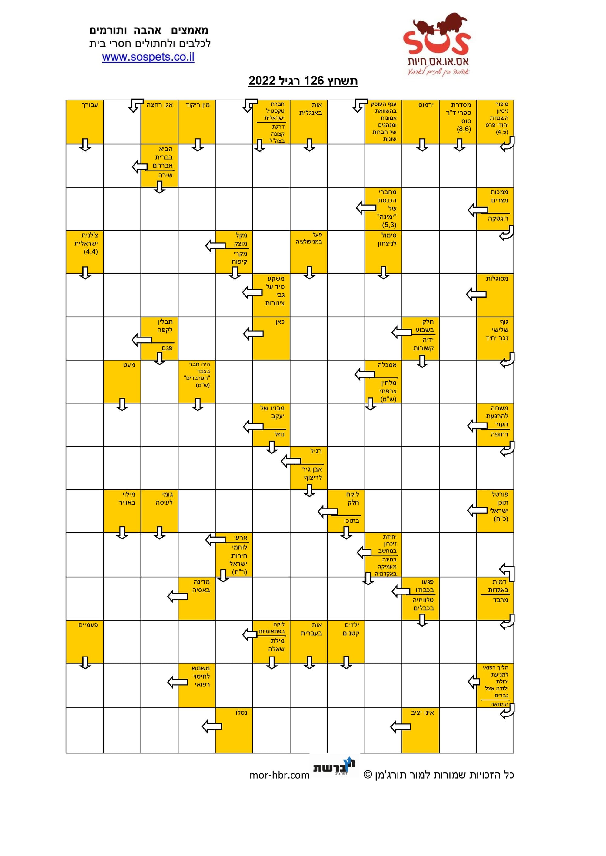 תשחץ 126 רגיל 2022