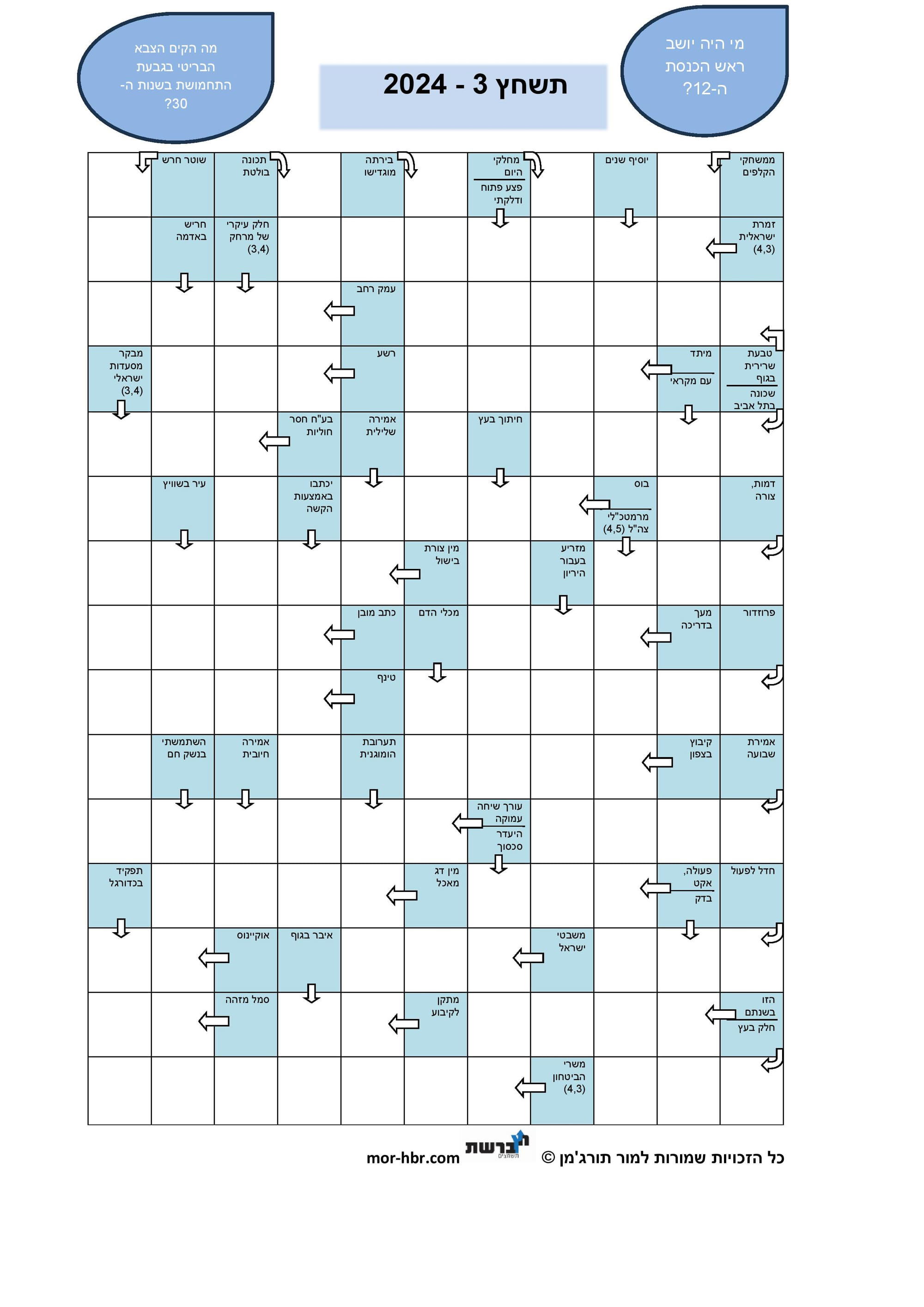 תשחץ 3 - 2024