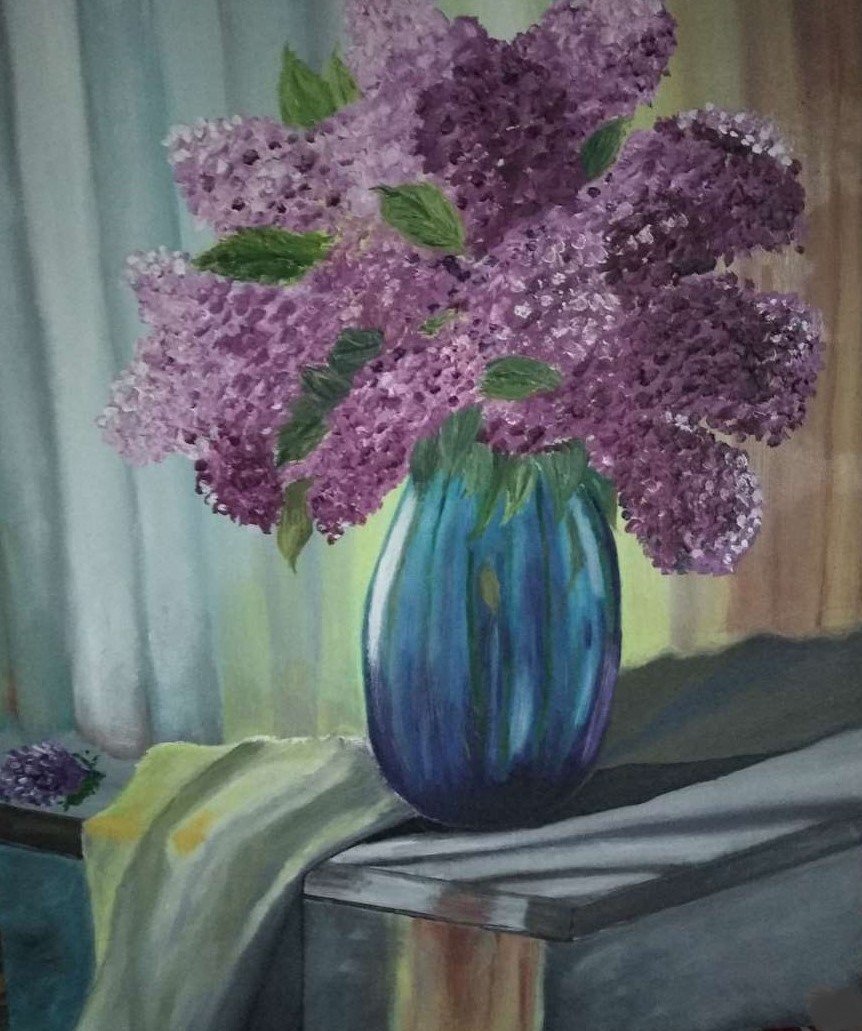 un vase de lilas