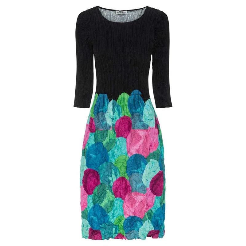ALQUEMA 3/4 Sleeve Smash Pocket Dress - Indigo Leopard main image 0