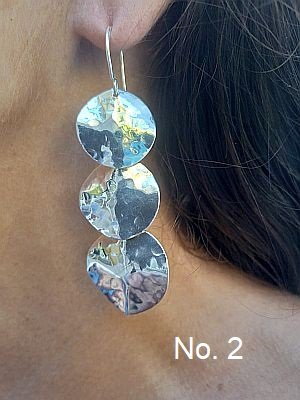 Claro de Luna, light earring hammered pattern silver plated brass  $ 14.- inkl. free shipping