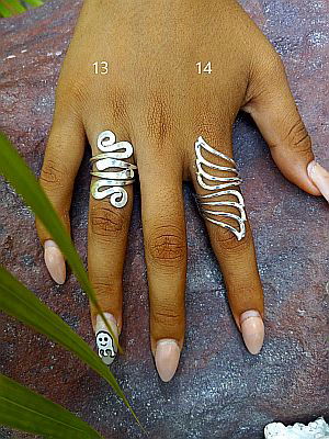 No. 13/14  adjustable open Ring brass silver plated $ 10.- take 5 or more each $ 6.- inkl. shipping