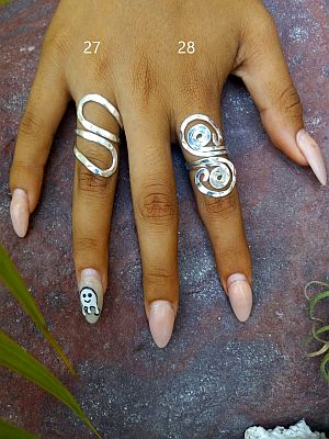 No. 27 / 28  adjustable open Ring brass silver plated $ 10.- take 5 or more each $ 6.- inkl. shipping