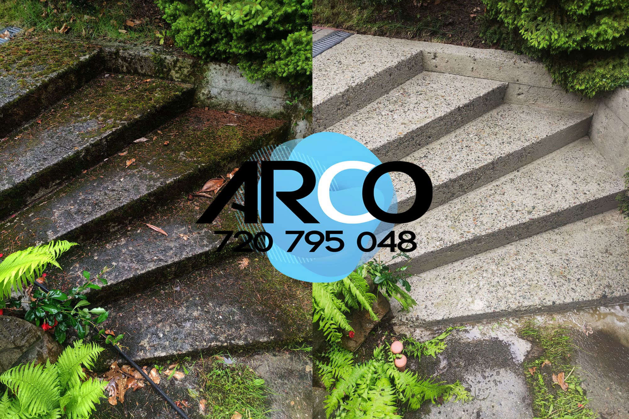 Mycie CZYSZCZENIE odgrzybianie schodów betonowych - KRAKÓW
