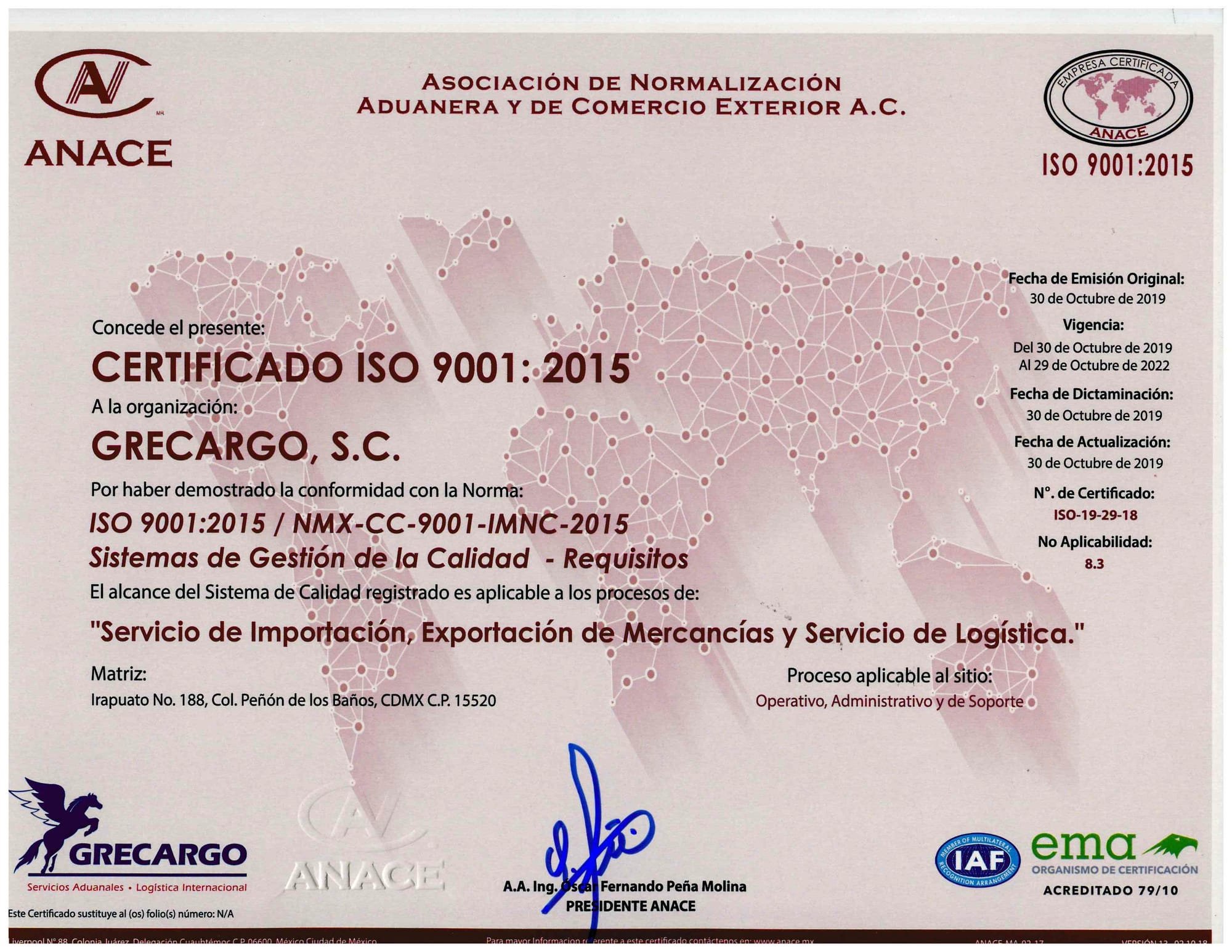 CERTIFICADO ISO 9001- 2015
