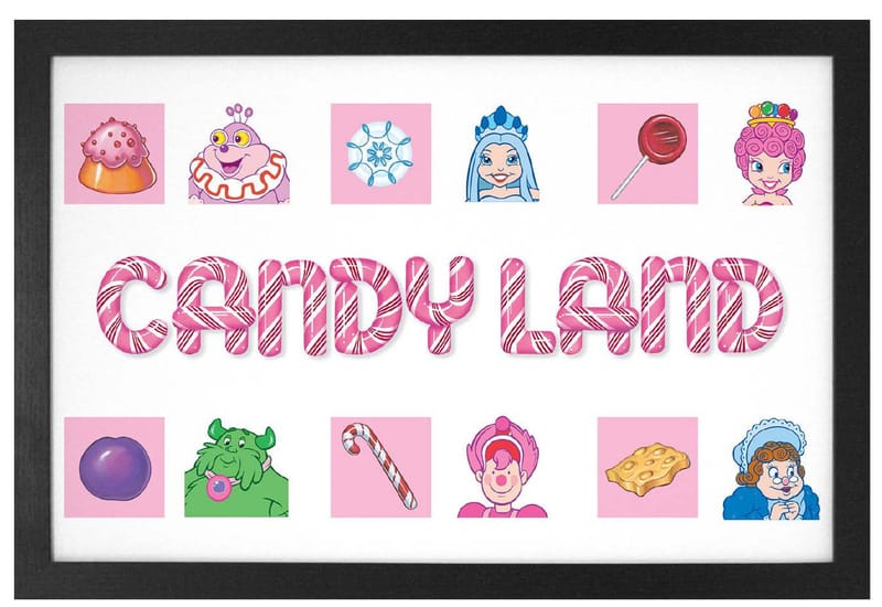 Candy Land Cards Framed Wall Decor