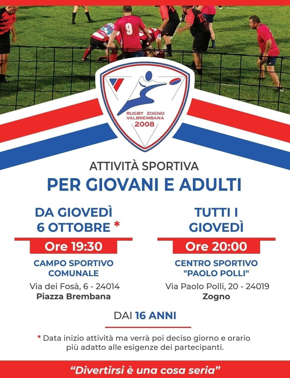 ATTIVITA' SPORTIVA PER GIOVANI E ADULTI