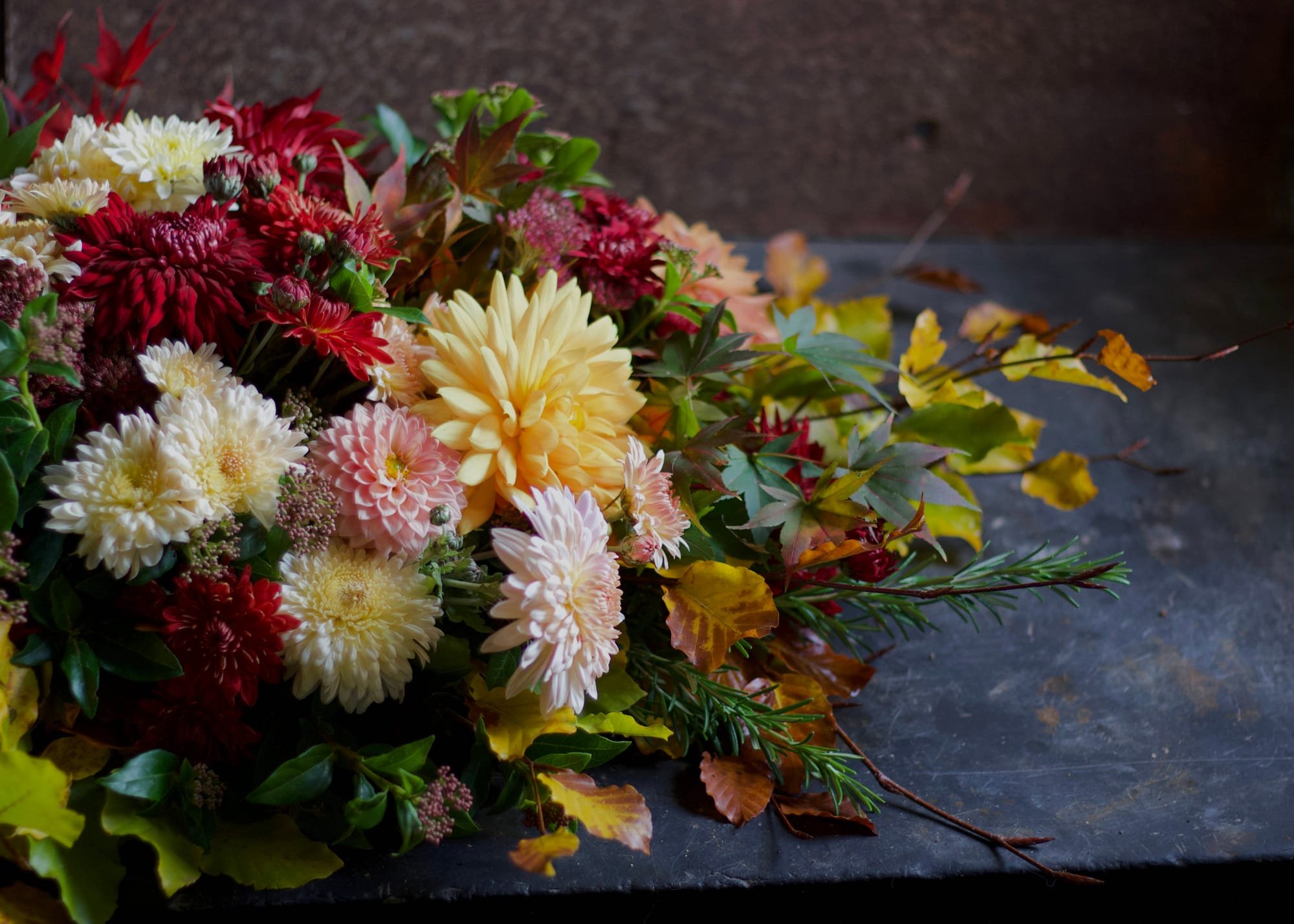 Autumn colours gathered in a sheaf