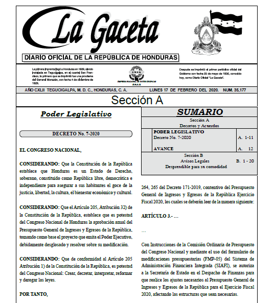 Reforma Presupuesto General de la República