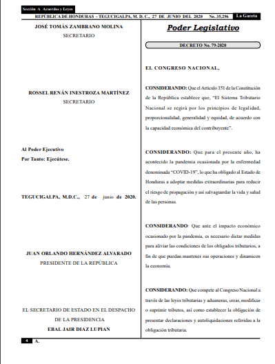 Decreto 79-2020 Prórroga en la Declaración y Pago