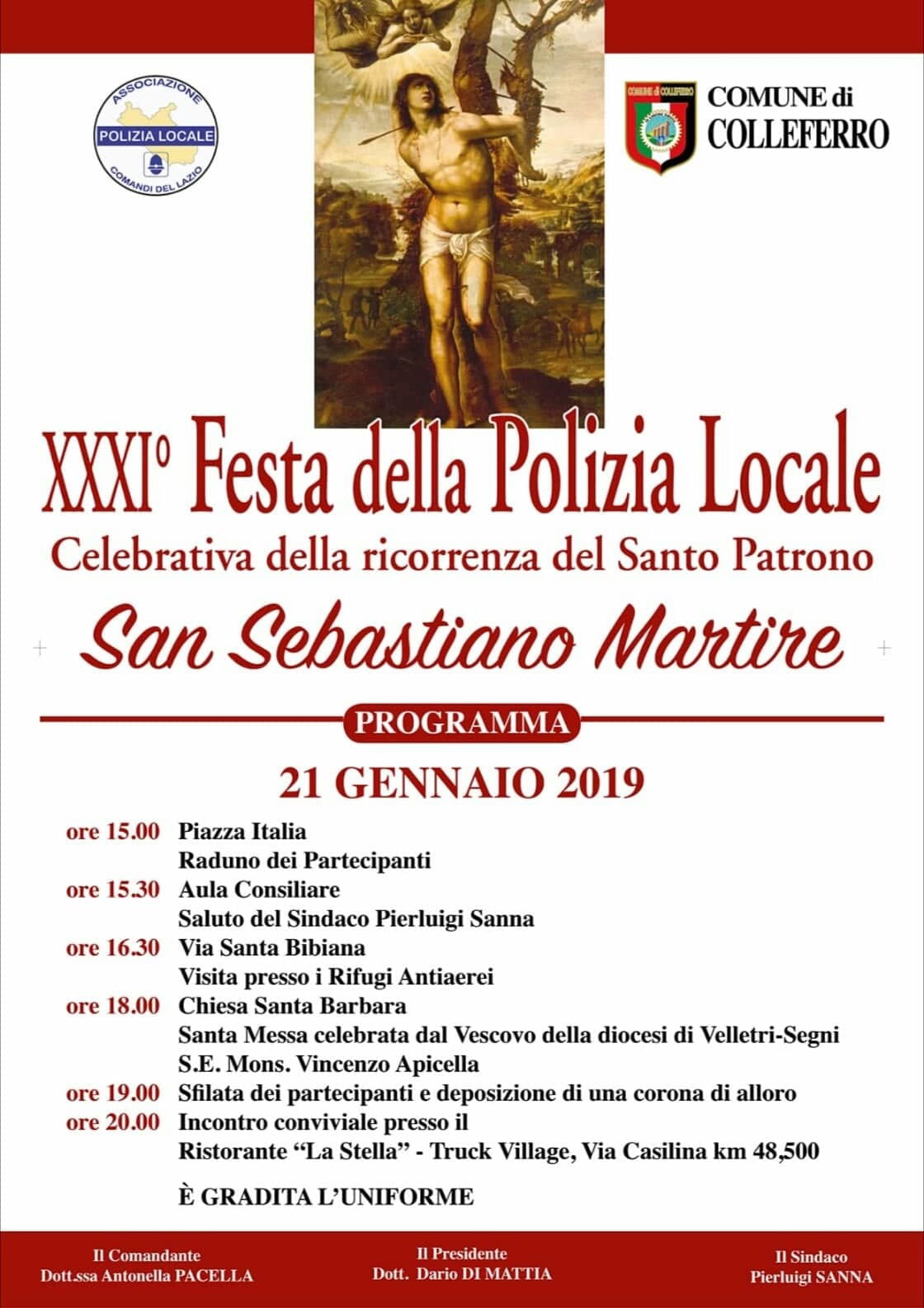 Festa della Polizia locale: maxiraduno a Colleferro