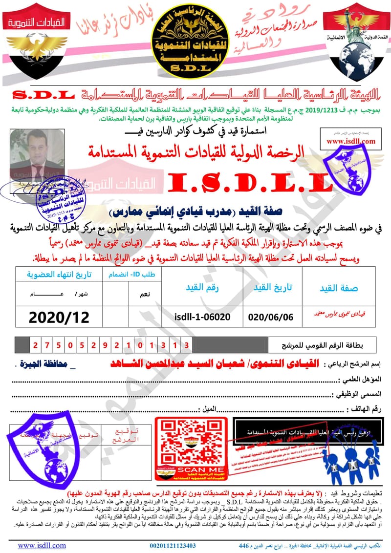 القيـادى التنموى/ شعبـان السيـد عبدالمحسن الشــاهد