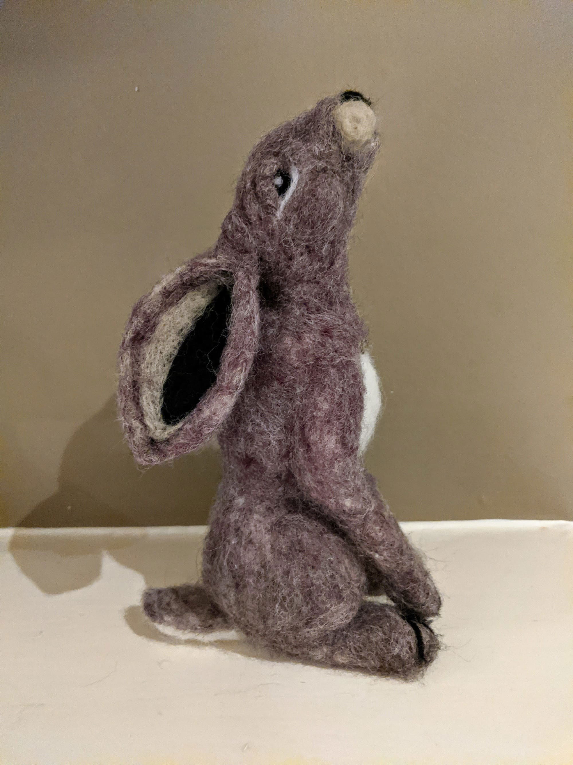 Needlefelted Moongazing Hare, by Jo