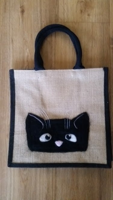 Needlefelted Cat Bag - by Jo