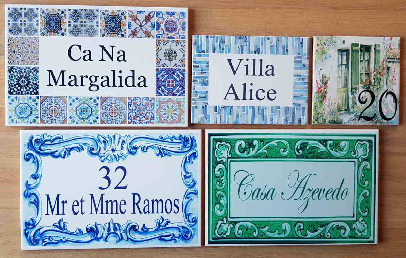 Plaques en faience personnalisées avec texte ou numéro de rue