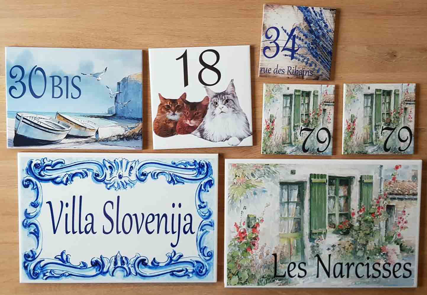 Plaques de maison personnalisées avec texte ou numéro de rue