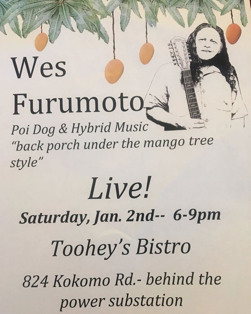 Live Poi Dog Music at Toohey's Bistro