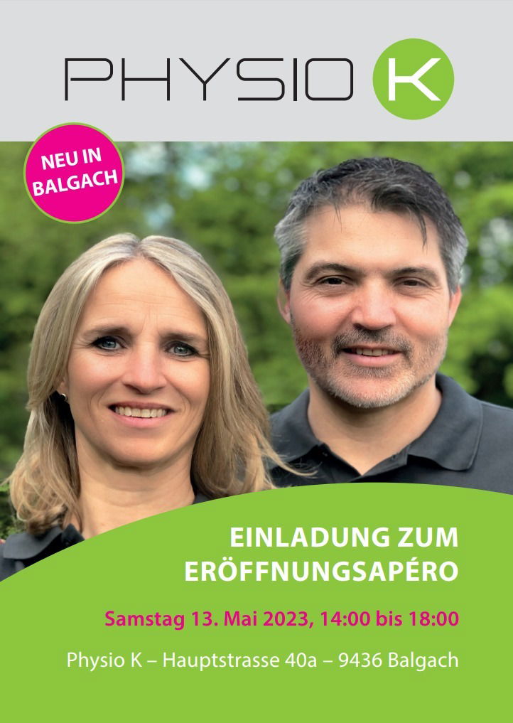 Physio-K jetzt neu auch in Balgach