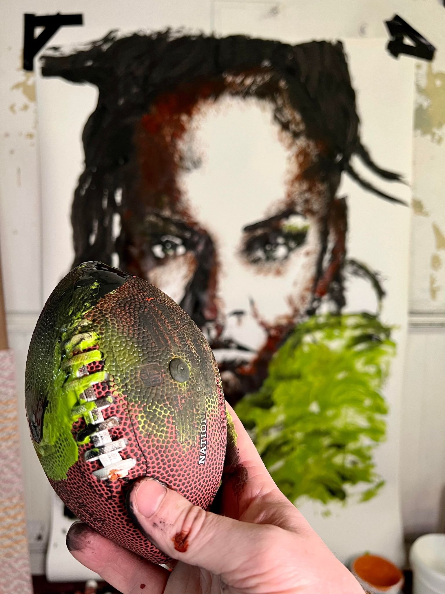 Rihanna with an American Football (Super Bowl ‘23)
