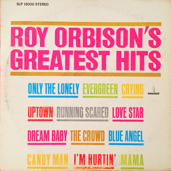 Roy Orbison S Greatest Hits Vinyl Lp Album Stereo Vg Plus Awardmasterslp Products For