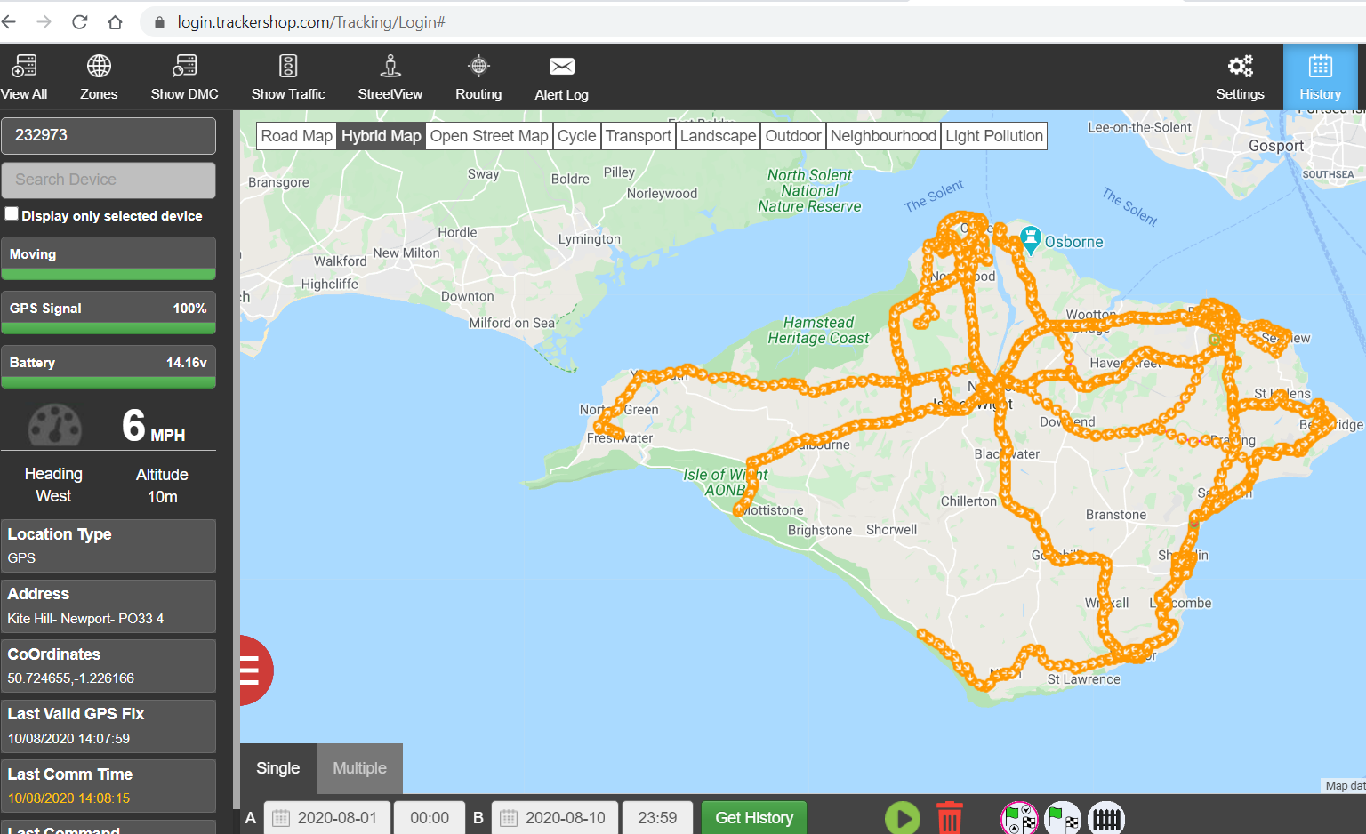 Isle of Wight Billboard GPS Tracking