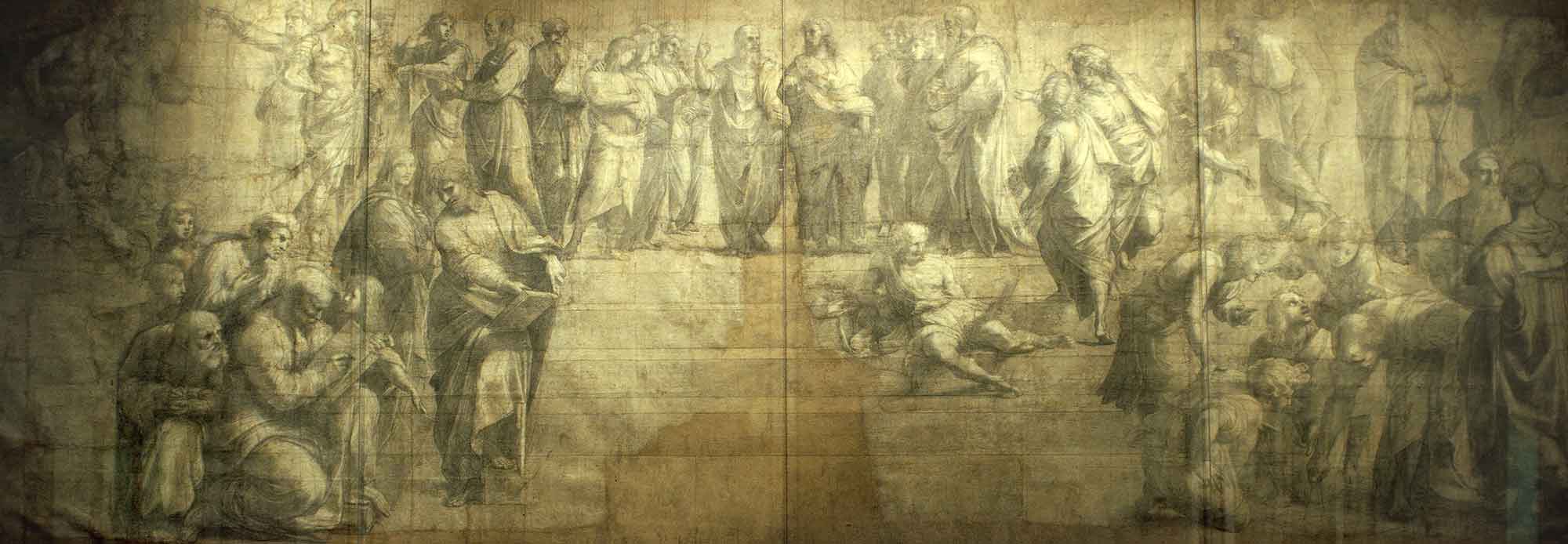 Il cartone della “Scuola di Atene” di Raffaello