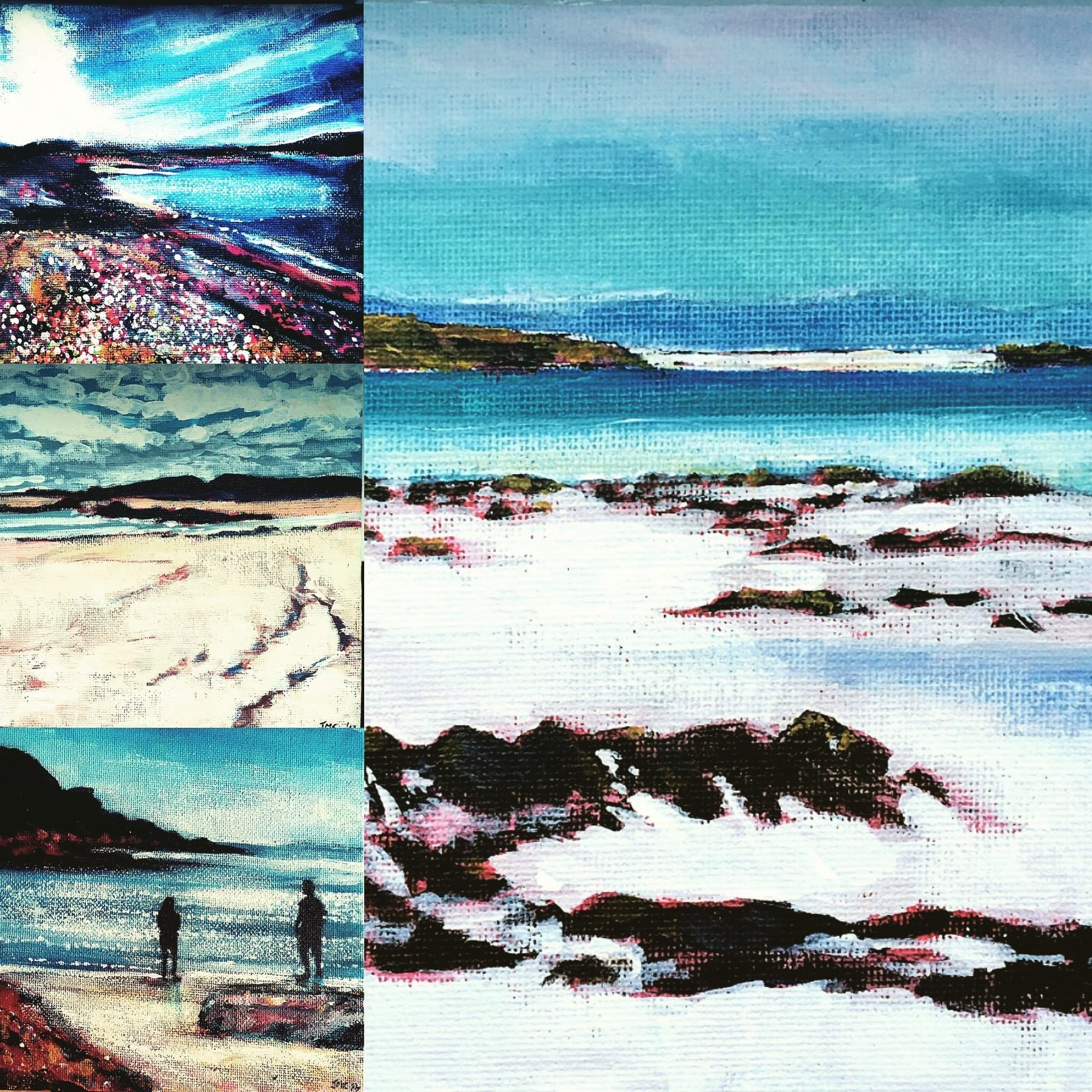 mixed Iona sketches on canvas