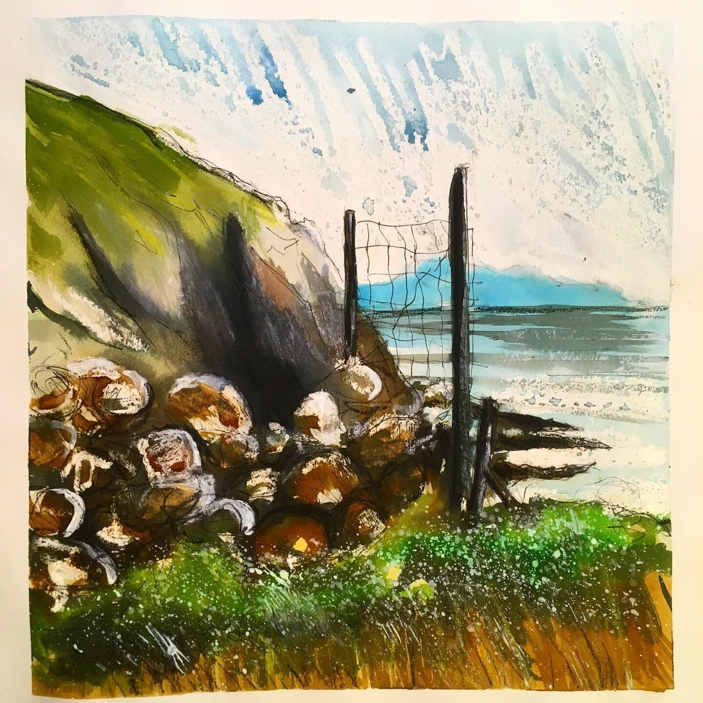 coast path west Anglesey  -sketch