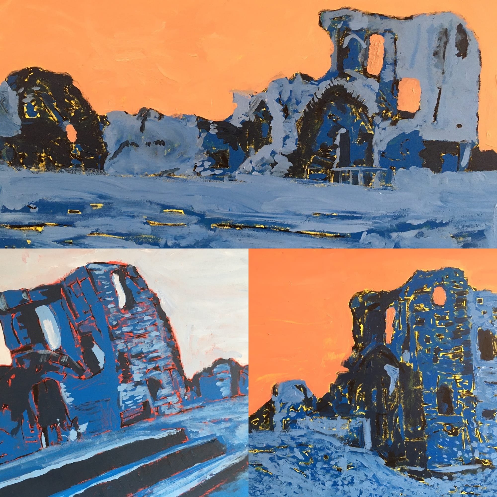 Denbigh Castle  - Acrylic on Canvas - years 5&6