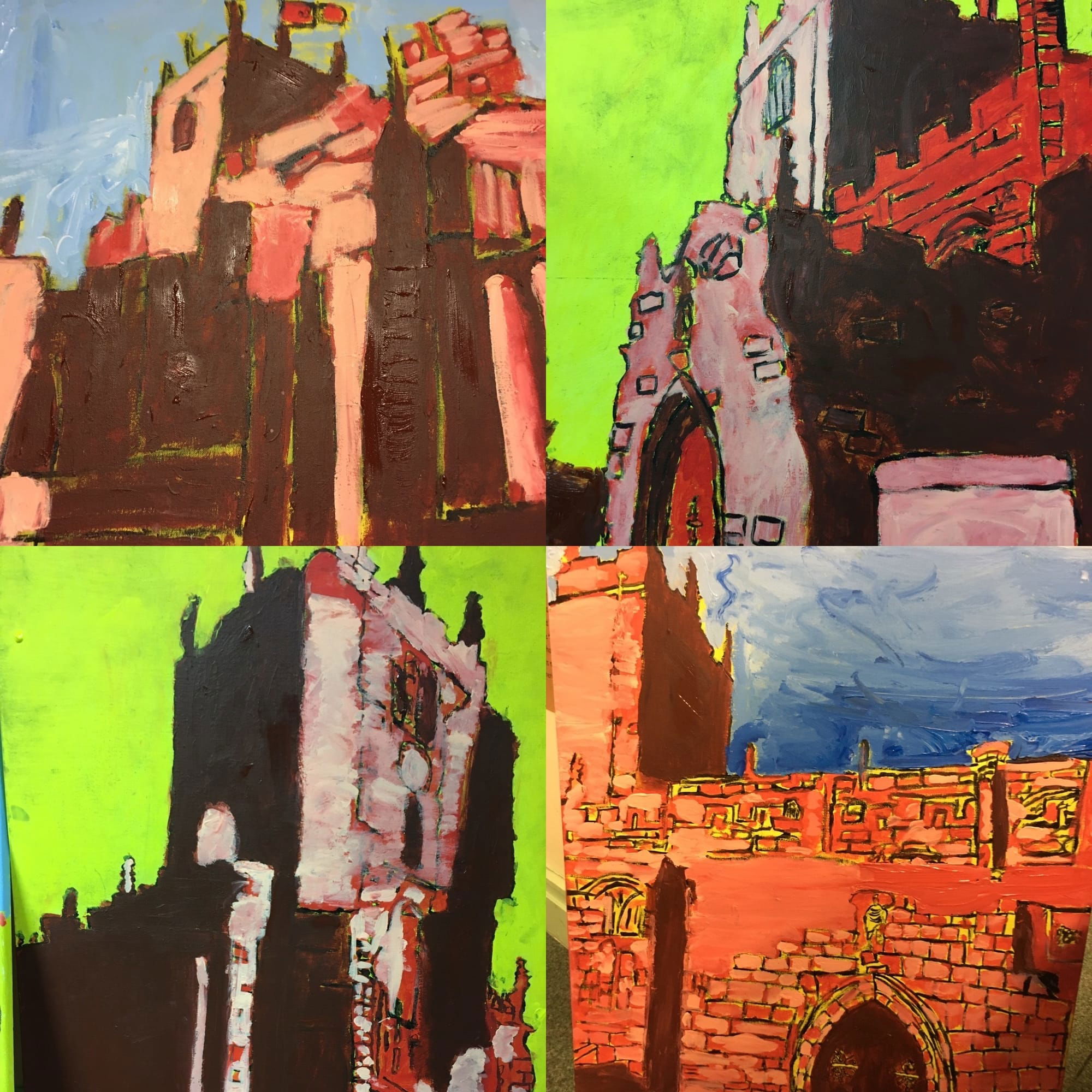 Bunbury Church year 6 acrylic on canvas workshop