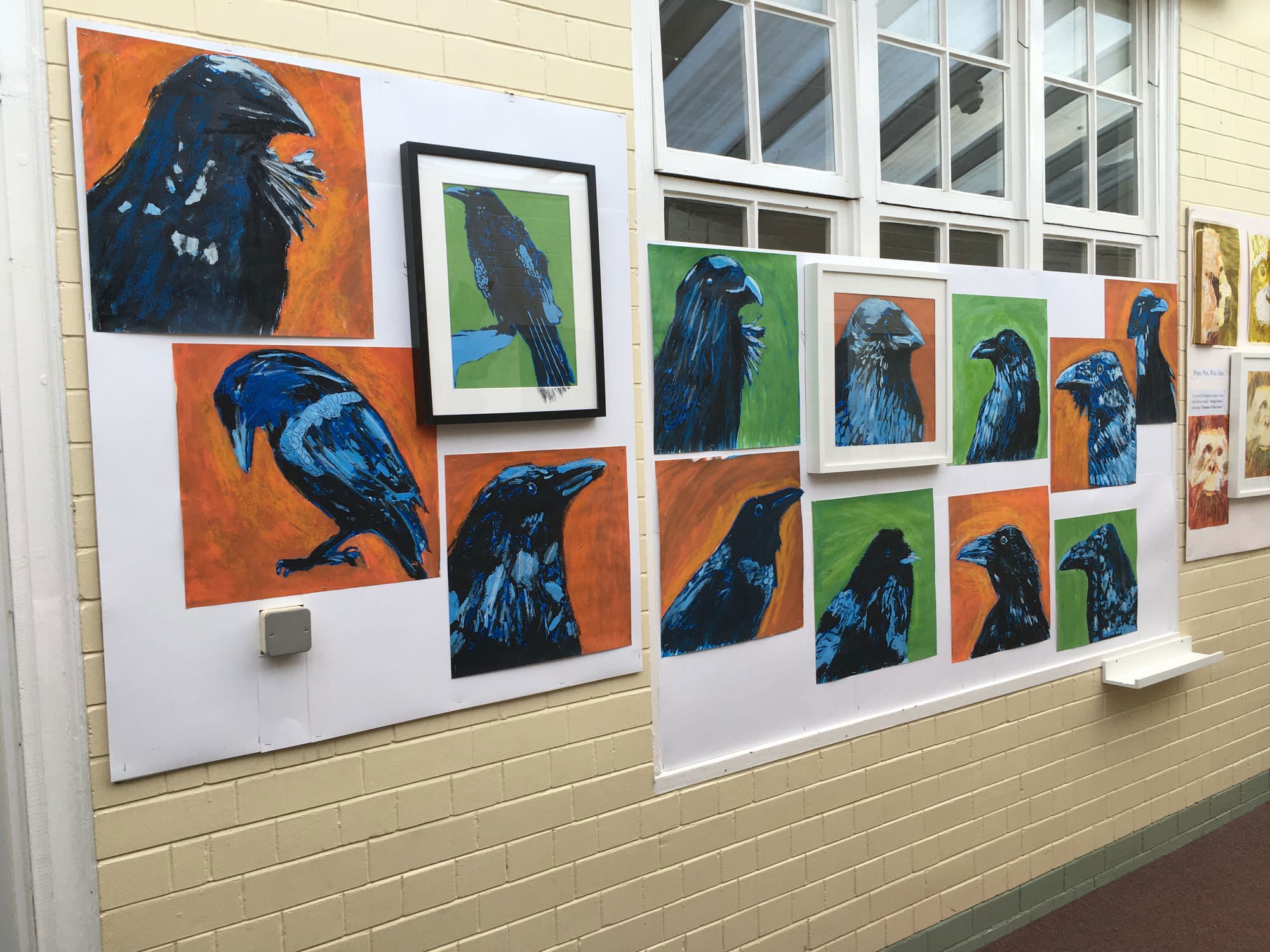 year 5 display after raven workshop