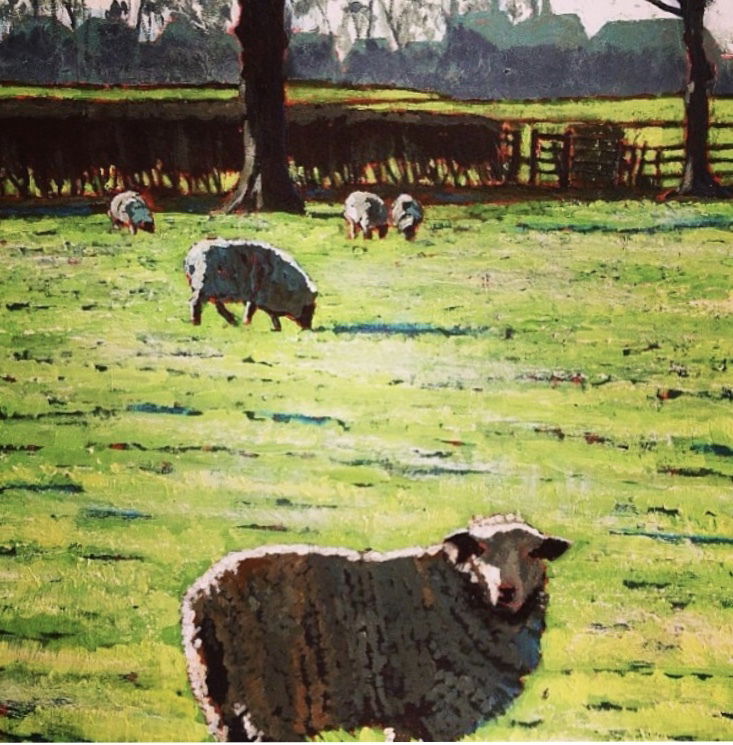 Detail from' Sheep in the Backfield'