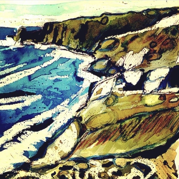 sketch on Lizard cliffs