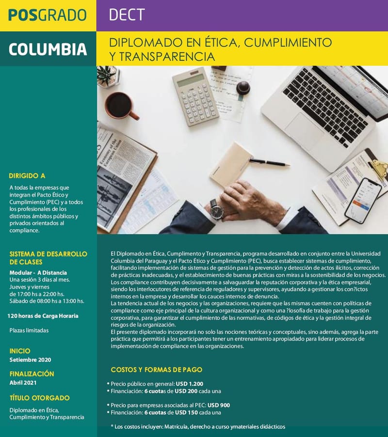 DIPLOMADO EN ÉTICA, CUMPLIMIENTO Y TRANSPARENCIA