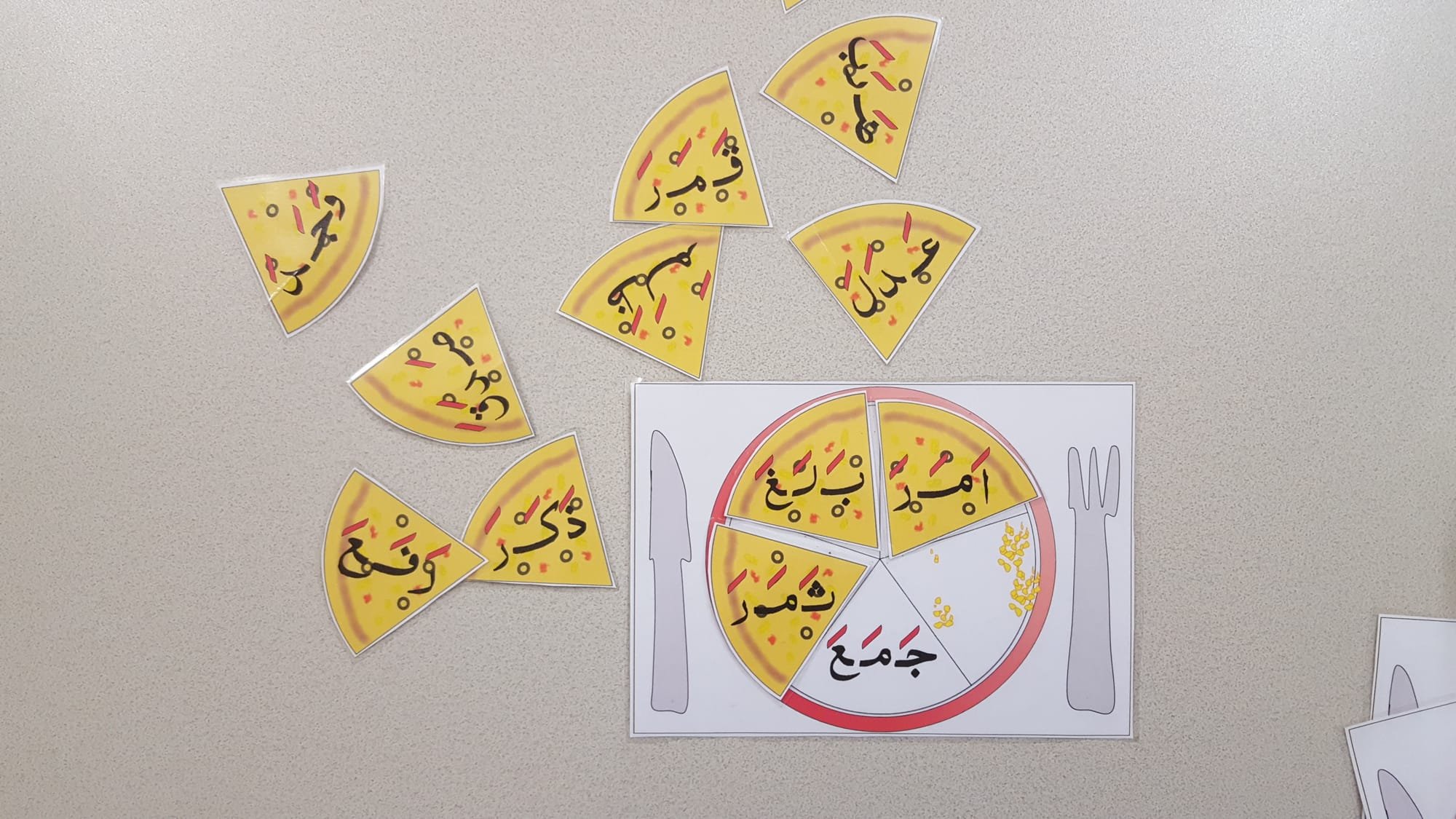 Arabic Alphabet Pizza Bingo