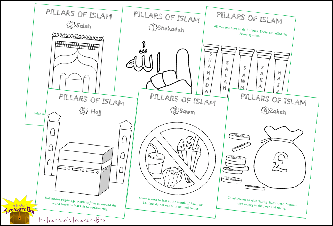 The 5 Pillars of Islam Colouring Pages