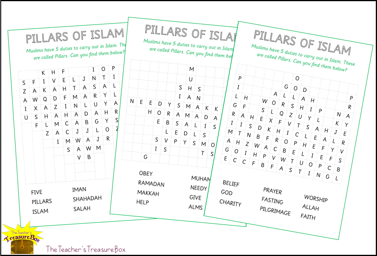 The 5 Pillars of Islam Word-search