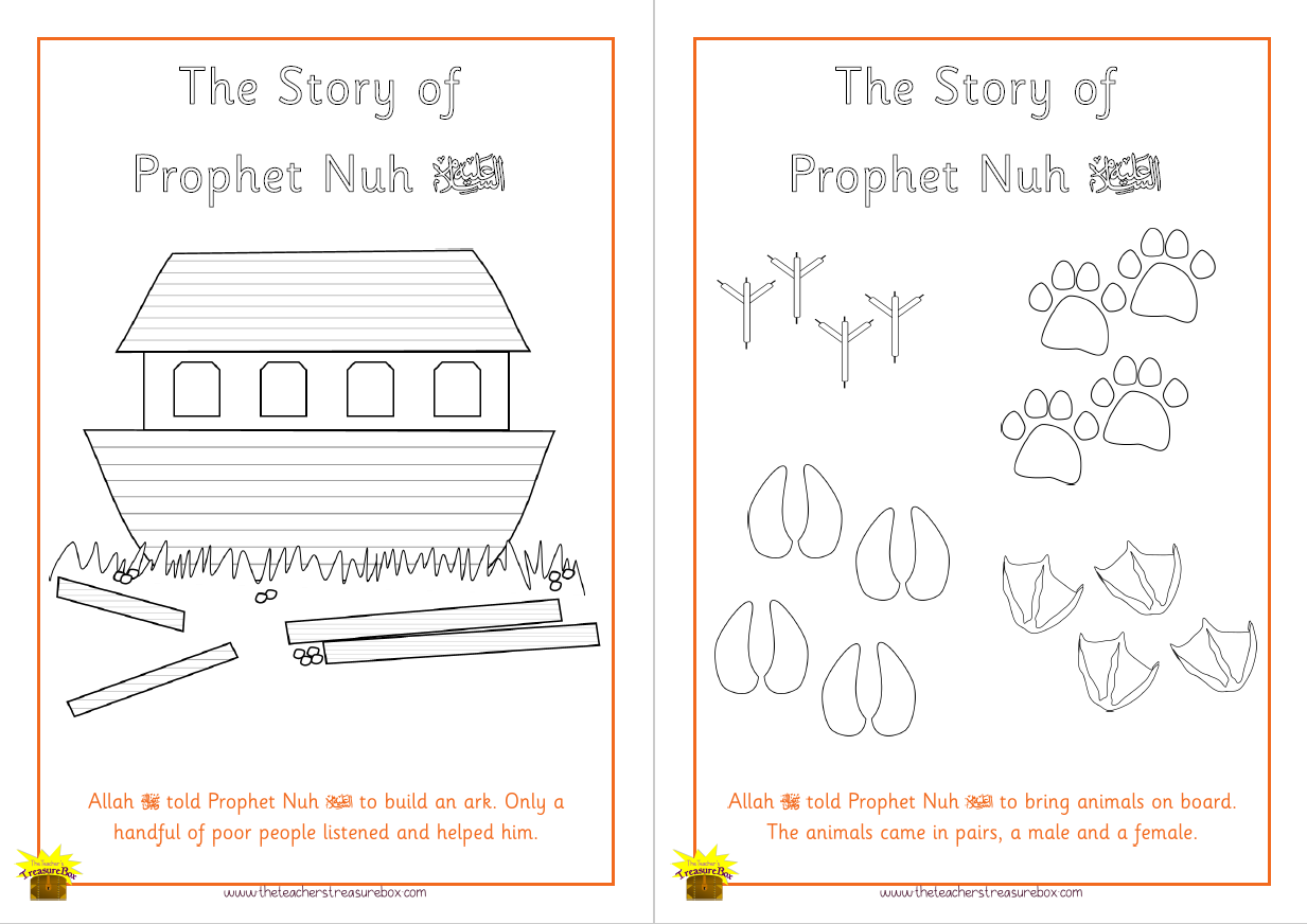 The Story of Prophet Nuh Colouring Sheets