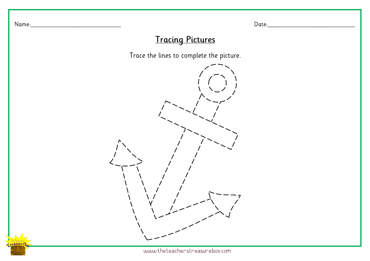 Tracing Pictures Worksheet