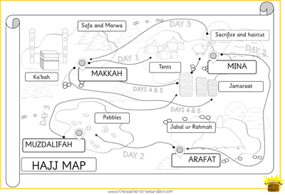 Hajj Map For Kids Hajj, The Fifth Pillar Of Islam
