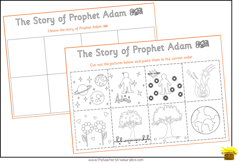 The Story Of Prophet Adam Ordering Worksheet