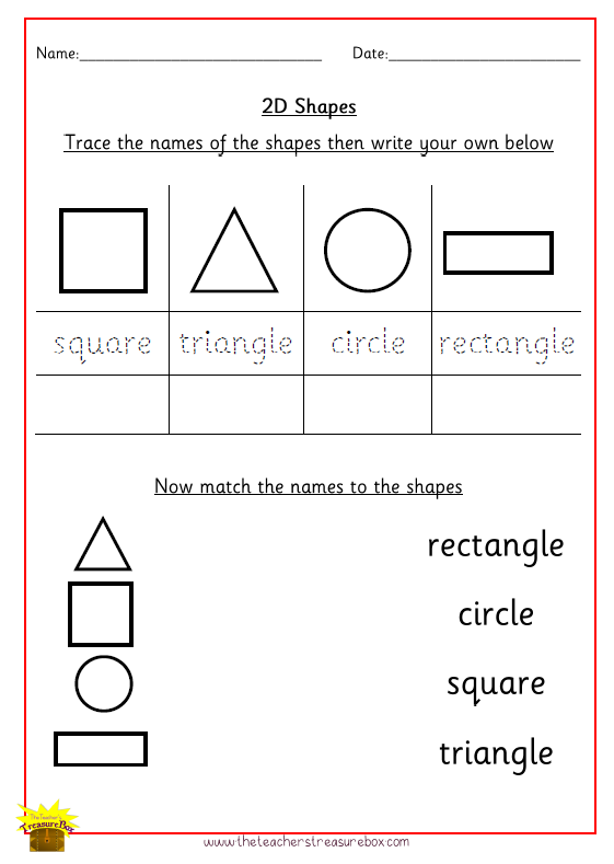 Match The Names of 2D Shapes